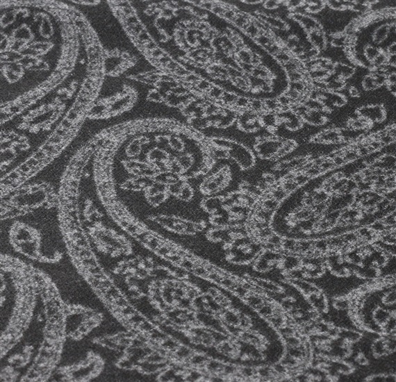 Dark grey scarf with grey paisley woven