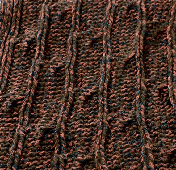 Brown tubular scarf woven