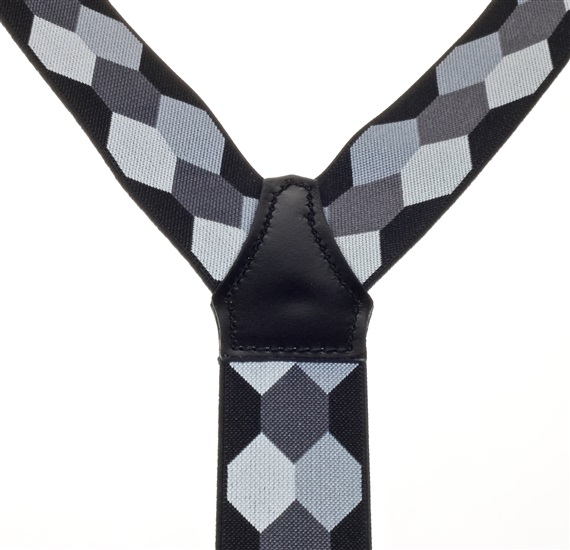 Black and Grey Hexagons Braces - Pisa 111