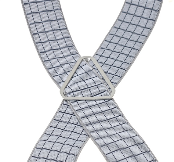 Grey Checked Elastic Braces