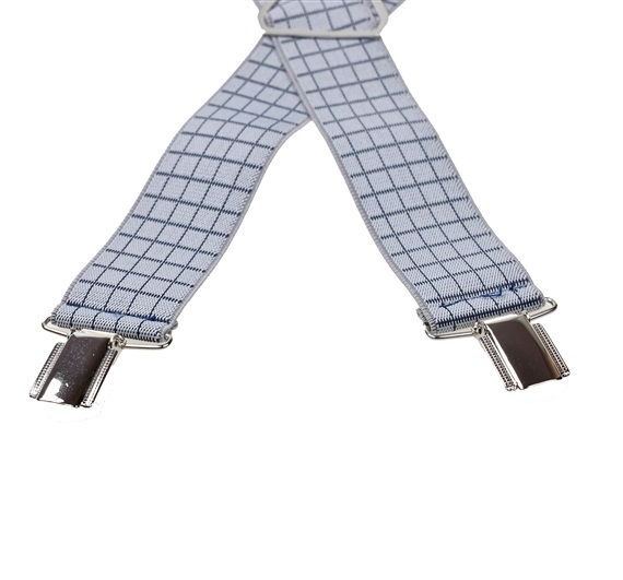 Grey Checked Elastic Braces