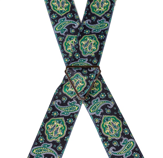 Black Paisley Elastic Braces