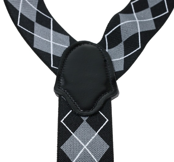 Black and Grey Diamond Argyle Elastic Braces