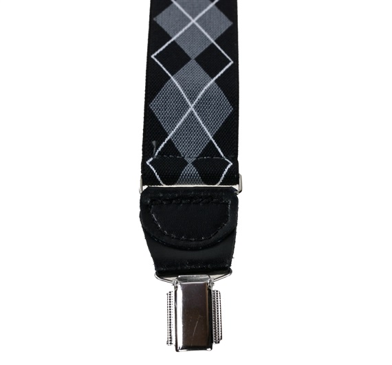 Black and Grey Diamond Argyle Elastic Braces