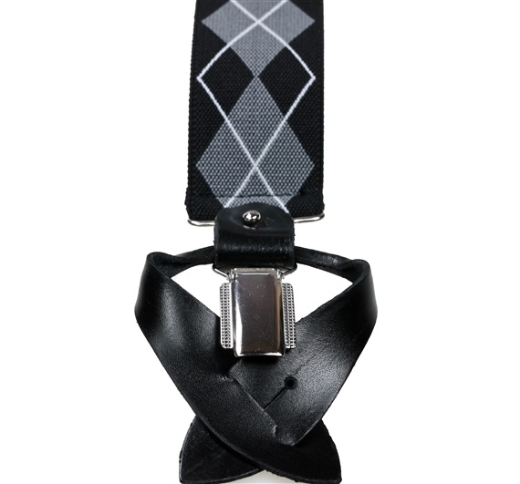 Black and Grey Diamond Argyle Elastic Braces