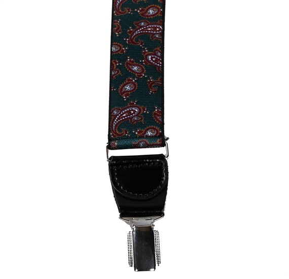 Dark Green Paisley Elastic Breaces
