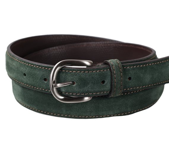 Boy's Dark Green Leather Belt