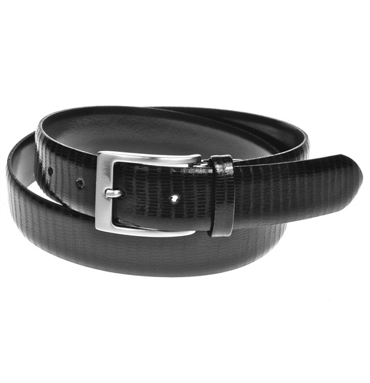 Black Reptile Dress Belt