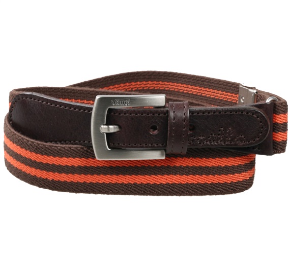 Boy's Brown and Orange Stripes Elastic Belt