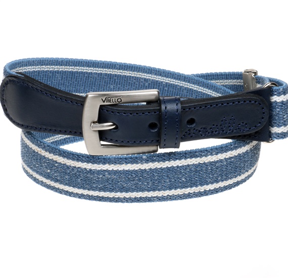 Boy's Jeans Elastic Belt with Beige Stripes