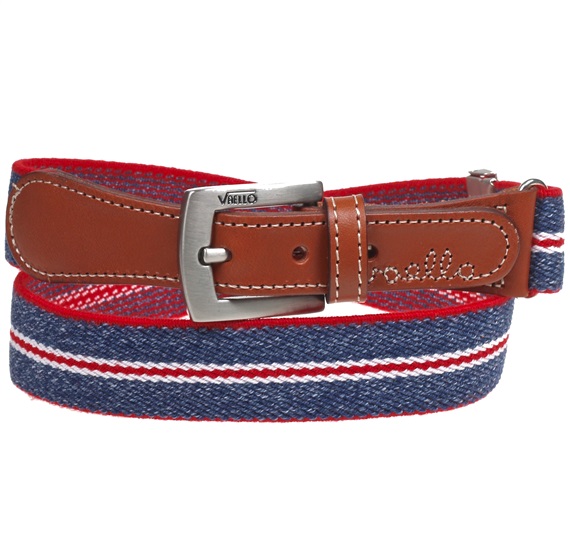 Boy's Jeans Elastic Belt with Red Stripes