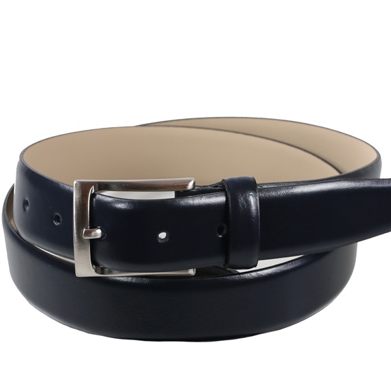Deep Blue Leather Belt