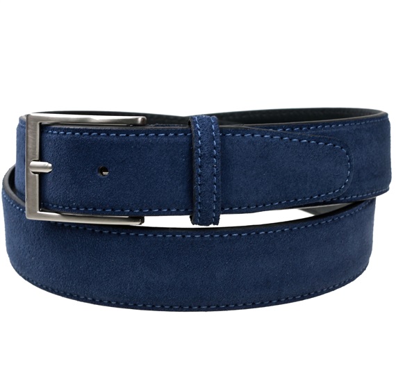 Dark Blue Split Leather Belt