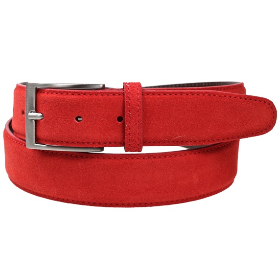 Red Split Leather Belt