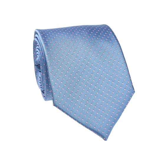 Sky Blue with Pink Dots Tie