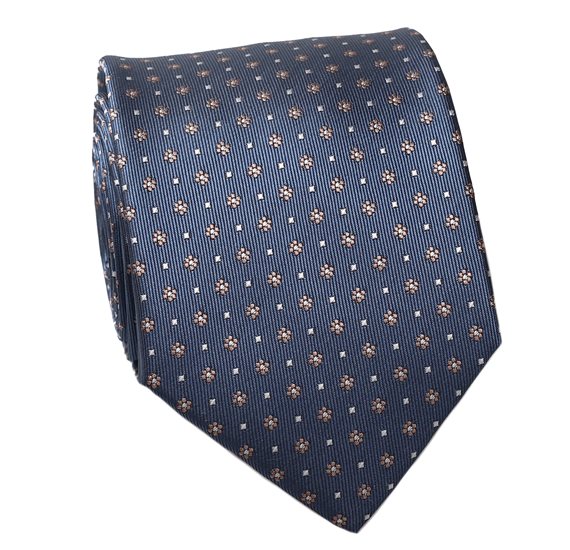 Cobalt Blue and Flowers Tie