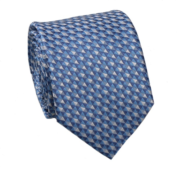 Blue with Geometric Design Tie