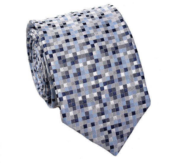 Blue with Geometric Design Tie