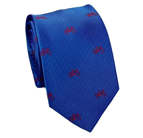 Royal Blue Tie with Bicycles