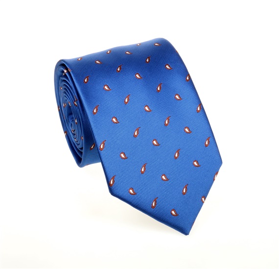 Royal Blue with Brown Paisley Tie