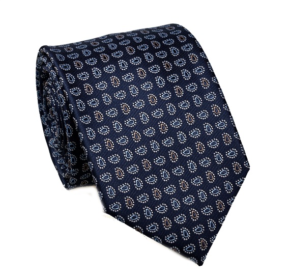 Navy Blue Paisley Tie