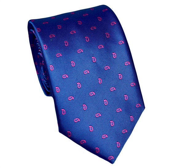 Royal Blue with Pink Paisley Tie