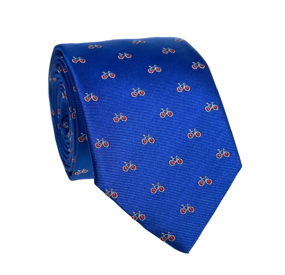 Royal Blue with Bicycles Tie