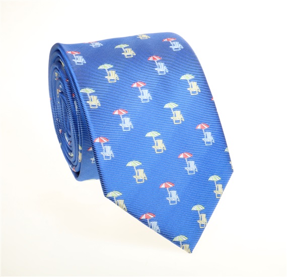 Blue Beach Umbrellas Tie