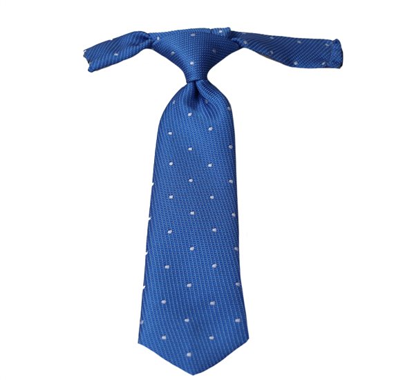 Royal Blue Baby's Tie with White Dots