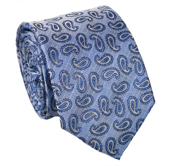 Blue Paisley Natural Silk Tie