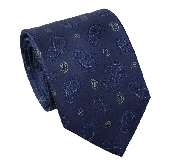 Blue Paisley Natural Silk Tie