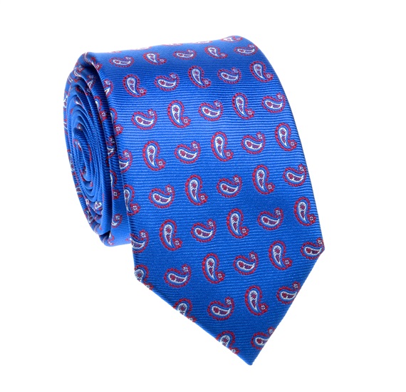 Blue Paisley Natural Silk Tie