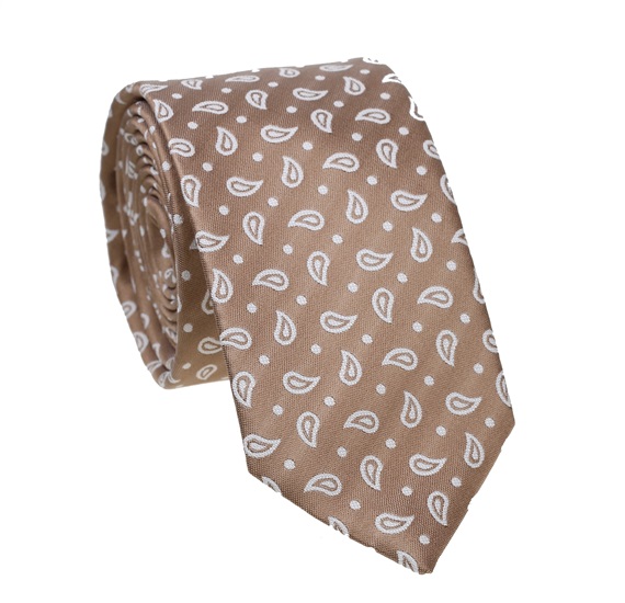 Beige Paisley Tie