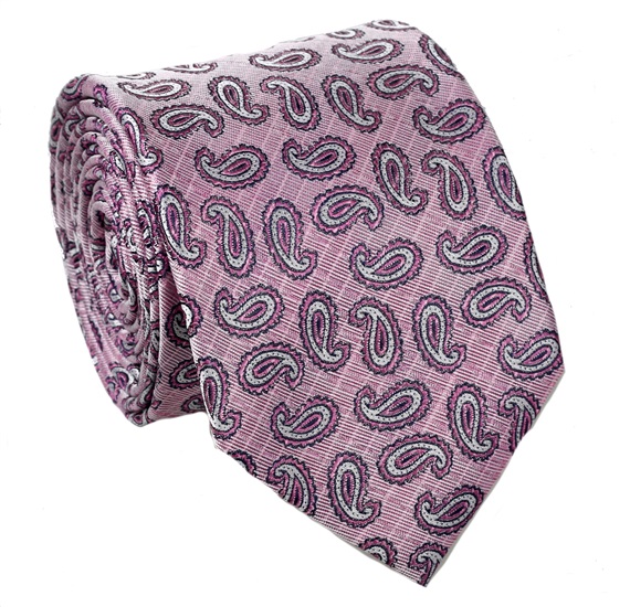 Pink Paisley Natural Silk Tie