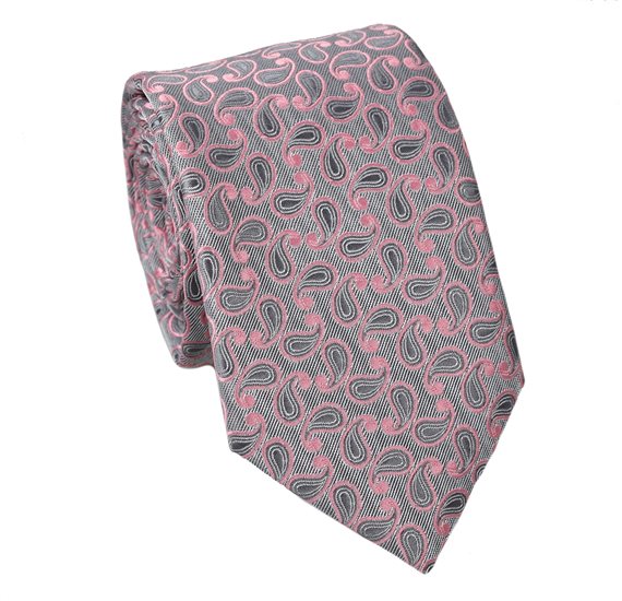 Teenager's Grey with Pink Paisley Tie
