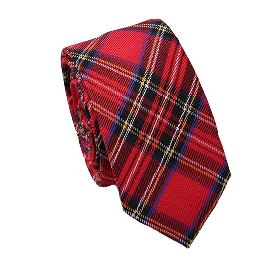 Teenager's Red Tartan Silk Tie