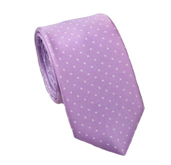Teenager's Mauve with White Dots Silk Tie