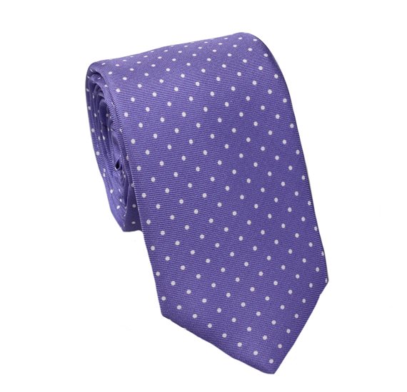 Teenager's Purple with White Dots Silk Tie