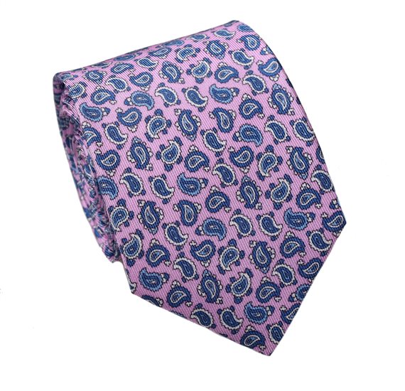 Teenager's Pink Paisley Silk Tie
