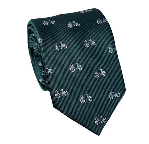 Teenager's Green with Bicycles Tie