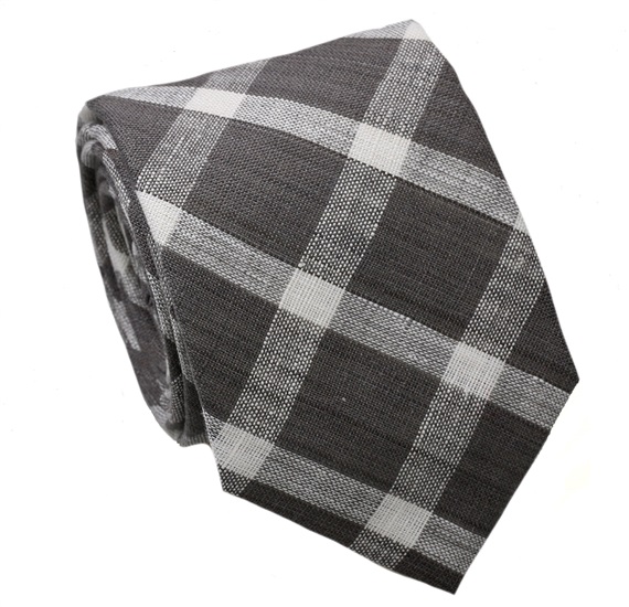 Grey Checked Tie