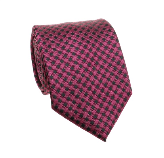 Magenta and Black Checked Tie