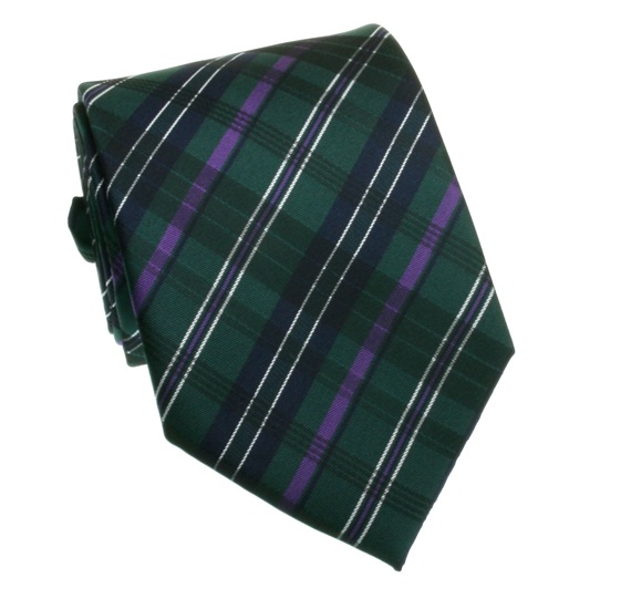 Green and Purple Tartan Tie