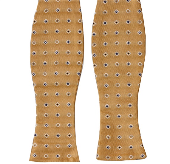 Yellow Self Bow Tie with Designs