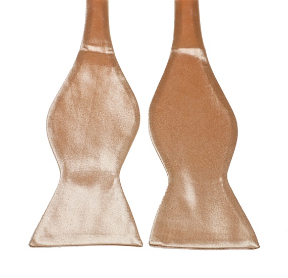 Beige Self Bow Tie
