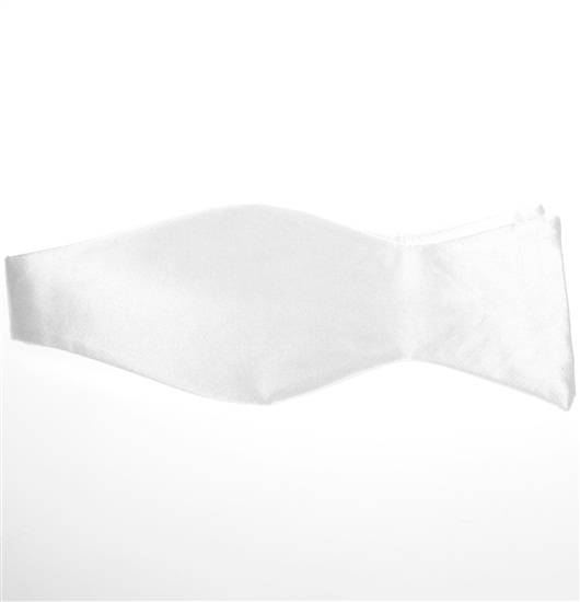 White Self Bow Tie