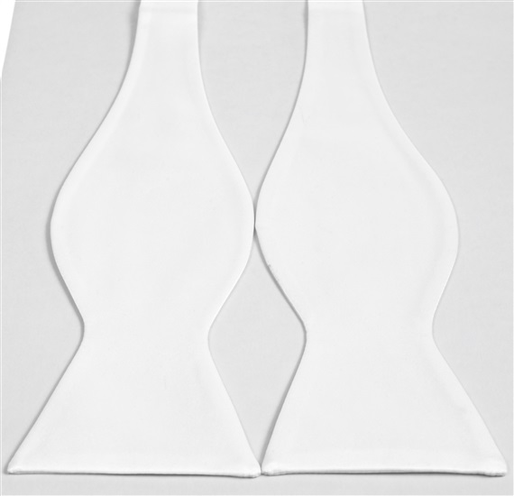 White Self Bow Tie