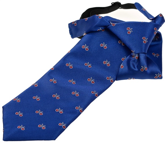 Boy's Royal Blue with Red Bikes Tie