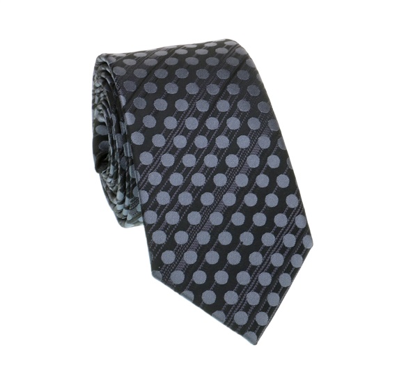 Dark Grey Dots Slim Tie