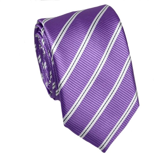 Mallow with Stripes Slim Tie